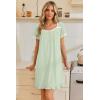 image:imageEkouaer Nightgowns for Women Lace Trim Sleep Shirts Short Sleeve Night Shirts With Pockets Night Gown Ruffled Sleep DressLight Green