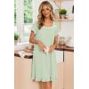 image:imageEkouaer Nightgowns for Women Lace Trim Sleep Shirts Short Sleeve Night Shirts With Pockets Night Gown Ruffled Sleep DressLight Green