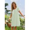 image:imageEkouaer Nightgowns for Women Lace Trim Sleep Shirts Short Sleeve Night Shirts With Pockets Night Gown Ruffled Sleep DressLight Green