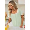 image:imageEkouaer Nightgowns for Women Lace Trim Sleep Shirts Short Sleeve Night Shirts With Pockets Night Gown Ruffled Sleep DressLight Green