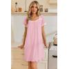 image:imageEkouaer Nightgowns for Women Lace Trim Sleep Shirts Short Sleeve Night Shirts With Pockets Night Gown Ruffled Sleep DressPink