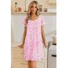 image:imageEkouaer Nightgowns for Women Lace Trim Sleep Shirts Short Sleeve Night Shirts With Pockets Night Gown Ruffled Sleep DressPink Floral