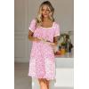 image:imageEkouaer Nightgowns for Women Lace Trim Sleep Shirts Short Sleeve Night Shirts With Pockets Night Gown Ruffled Sleep DressPink Floral