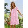 image:imageEkouaer Nightgowns for Women Lace Trim Sleep Shirts Short Sleeve Night Shirts With Pockets Night Gown Ruffled Sleep DressPink Floral