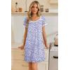 image:imageEkouaer Nightgowns for Women Lace Trim Sleep Shirts Short Sleeve Night Shirts With Pockets Night Gown Ruffled Sleep DressPurple Flowers