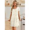 image:imageEkouaer Nightgowns for Women Lace Trim Sleep Shirts Short Sleeve Night Shirts With Pockets Night Gown Ruffled Sleep DressYellow Flowers