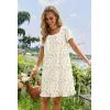 image:imageEkouaer Nightgowns for Women Lace Trim Sleep Shirts Short Sleeve Night Shirts With Pockets Night Gown Ruffled Sleep DressYellow Flowers