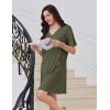 image:imageEkouaer Nightgowns for Women Short Sleeve Sleep Shirt V Neck Night Gown With Pockets Soft Pajamas Dress Casual SleepwearArmy Green