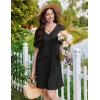 image:imageEkouaer Nightgowns for Women Short Sleeve Sleep Shirt V Neck Night Gown With Pockets Soft Pajamas Dress Casual SleepwearBlack