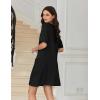 image:imageEkouaer Nightgowns for Women Short Sleeve Sleep Shirt V Neck Night Gown With Pockets Soft Pajamas Dress Casual SleepwearBlack