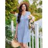 image:imageEkouaer Nightgowns for Women Short Sleeve Sleep Shirt V Neck Night Gown With Pockets Soft Pajamas Dress Casual SleepwearBlue