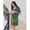 image:imageEkouaer Nightgowns for Women Short Sleeve Sleep Shirt V Neck Night Gown With Pockets Soft Pajamas Dress Casual SleepwearFloral Green
