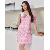 image:imageEkouaer Nightgowns for Women Short Sleeve Sleep Shirt V Neck Night Gown With Pockets Soft Pajamas Dress Casual SleepwearFloral Pink
