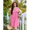 image:imageEkouaer Nightgowns for Women Short Sleeve Sleep Shirt V Neck Night Gown With Pockets Soft Pajamas Dress Casual SleepwearHot Pink