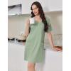image:imageEkouaer Nightgowns for Women Short Sleeve Sleep Shirt V Neck Night Gown With Pockets Soft Pajamas Dress Casual SleepwearLight Green