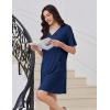 image:imageEkouaer Nightgowns for Women Short Sleeve Sleep Shirt V Neck Night Gown With Pockets Soft Pajamas Dress Casual SleepwearNavy Blue