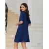 image:imageEkouaer Nightgowns for Women Short Sleeve Sleep Shirt V Neck Night Gown With Pockets Soft Pajamas Dress Casual SleepwearNavy Blue