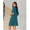 image:imageEkouaer Nightgowns for Women Short Sleeve Sleep Shirt V Neck Night Gown With Pockets Soft Pajamas Dress Casual SleepwearPeacock Blue