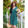image:imageEkouaer Nightgowns for Women Short Sleeve Sleep Shirt V Neck Night Gown With Pockets Soft Pajamas Dress Casual SleepwearPeacock Blue