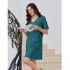 image:imageEkouaer Nightgowns for Women Short Sleeve Sleep Shirt V Neck Night Gown With Pockets Soft Pajamas Dress Casual SleepwearPeacock Blue