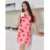 image:imageEkouaer Nightgowns for Women Short Sleeve Sleep Shirt V Neck Night Gown With Pockets Soft Pajamas Dress Casual SleepwearPink Strawberry