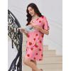 image:imageEkouaer Nightgowns for Women Short Sleeve Sleep Shirt V Neck Night Gown With Pockets Soft Pajamas Dress Casual SleepwearPink Strawberry