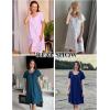image:imageEkouaer Womens Cotton Nightgown Ladies Short Sleeve Sleepshirt V Neck Button Down Night Gowns Casual House DressGrey Star