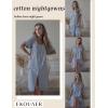 image:imageEkouaer Womens Cotton Nightgown Ladies Short Sleeve Sleepshirt V Neck Button Down Night Gowns Casual House DressLight Grey