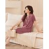 image:imageEkouaer Womens Cotton Nightgowns Button Down Sleep Shirts Soft Night Shirts Night DressDark Pink