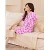 image:imageEkouaer Womens Cotton Nightgowns Button Down Sleep Shirts Soft Night Shirts Night DressDark Pink Bow