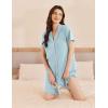 image:imageEkouaer Womens Cotton Nightgowns Button Down Sleep Shirts Soft Night Shirts Night DressLight Blue