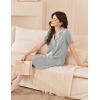 image:imageEkouaer Womens Cotton Nightgowns Button Down Sleep Shirts Soft Night Shirts Night DressLight Grey
