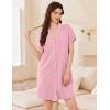 image:imageEkouaer Womens Cotton Nightgowns Button Down Sleep Shirts Soft Night Shirts Night DressLight Pink