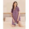 image:imageEkouaer Womens Cotton Nightgowns Button Down Sleep Shirts Soft Night Shirts Night DressPurple