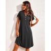 image:imageEkouaer Womens Nightgown Short Flare Sleeve Sleepshirt VNeck Sleepwear Soft Nightshirt Pajama Dress SXXLBlack