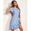image:imageEkouaer Womens Nightgown Short Flare Sleeve Sleepshirt VNeck Sleepwear Soft Nightshirt Pajama Dress SXXLMoon Print