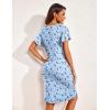 image:imageEkouaer Womens Nightgown Short Flare Sleeve Sleepshirt VNeck Sleepwear Soft Nightshirt Pajama Dress SXXLMoon Print