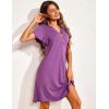 image:imageEkouaer Womens Nightgown Short Flare Sleeve Sleepshirt VNeck Sleepwear Soft Nightshirt Pajama Dress SXXLWineberry