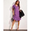 image:imageEkouaer Womens Nightgown Short Flare Sleeve Sleepshirt VNeck Sleepwear Soft Nightshirt Pajama Dress SXXLWineberry