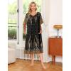 image:imageEkouaer Womens Nightgown Short Sleeve House Dress with PocketsFloral Print Mumu DressBlack Feather