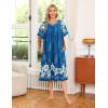 image:imageEkouaer Womens Nightgown Short Sleeve House Dress with PocketsFloral Print Mumu DressBlue Flower