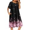 image:imageEkouaer Womens Nightgown Short Sleeve House Dress with PocketsFloral Print Mumu DressCherry Blossoms