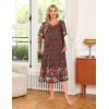 image:imageEkouaer Womens Nightgown Short Sleeve House Dress with PocketsFloral Print Mumu DressFloral Black