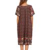 image:imageEkouaer Womens Nightgown Short Sleeve House Dress with PocketsFloral Print Mumu DressFloral Black