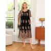 image:imageEkouaer Womens Nightgown Short Sleeve House Dress with PocketsFloral Print Mumu DressFloral Black Gold