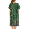 image:imageEkouaer Womens Nightgown Short Sleeve House Dress with PocketsFloral Print Mumu DressFloral Green