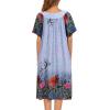 image:imageEkouaer Womens Nightgown Short Sleeve House Dress with PocketsFloral Print Mumu DressFloral Light Blue