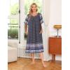 image:imageEkouaer Womens Nightgown Short Sleeve House Dress with PocketsFloral Print Mumu DressFloral Navy Blue