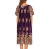 image:imageEkouaer Womens Nightgown Short Sleeve House Dress with PocketsFloral Print Mumu DressFloral Purple