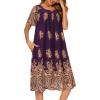 image:imageEkouaer Womens Nightgown Short Sleeve House Dress with PocketsFloral Print Mumu DressFloral Purple